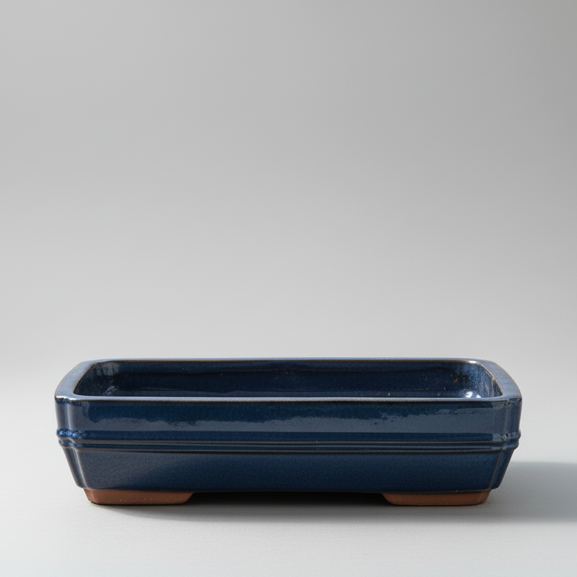 Yorkshire Bonsai Blue Glazed Bonsai Pot - 37cm