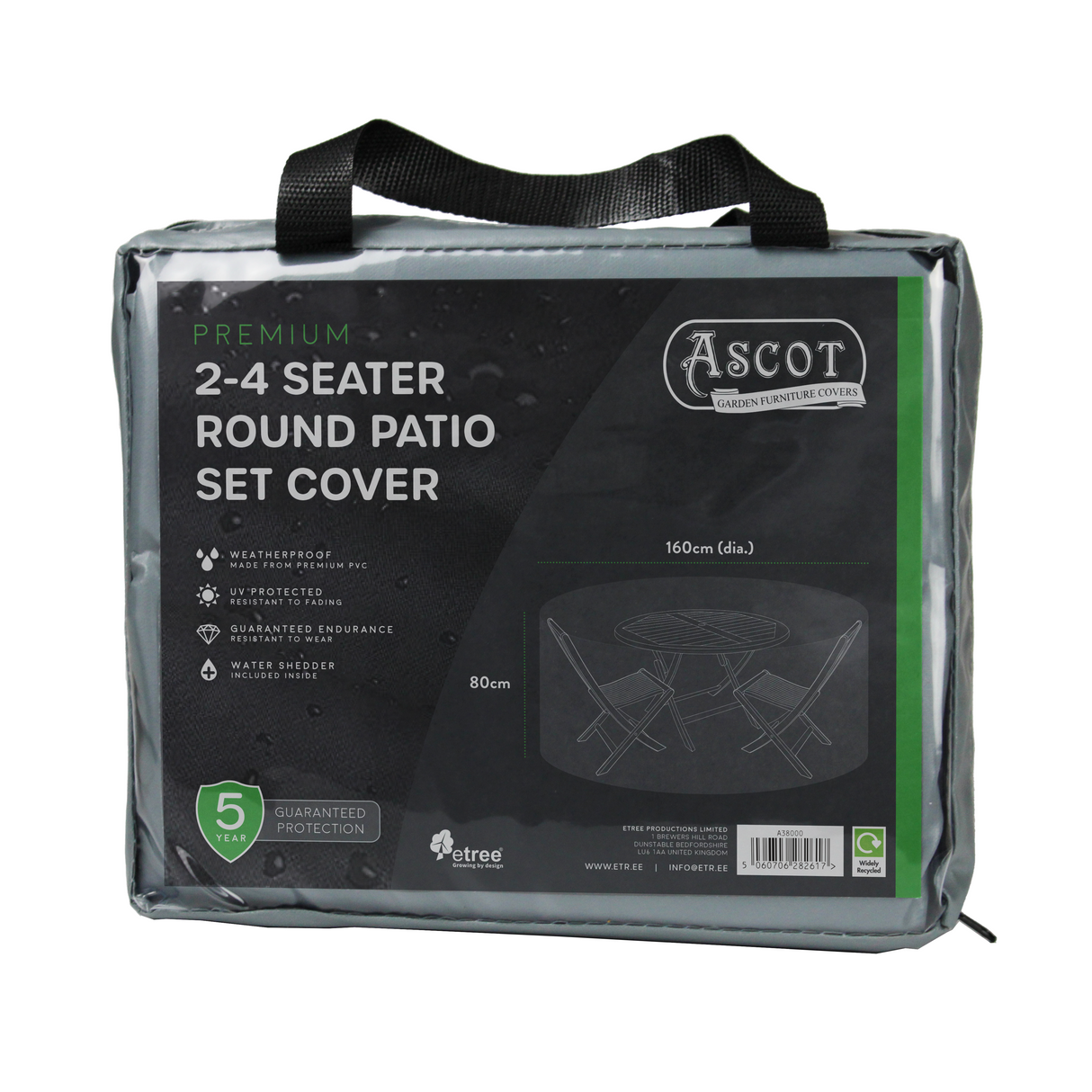 Etree Premium Small (2-4 seater) Round Patio Set Cover - 160 (Dia.)X 80(H) cm
