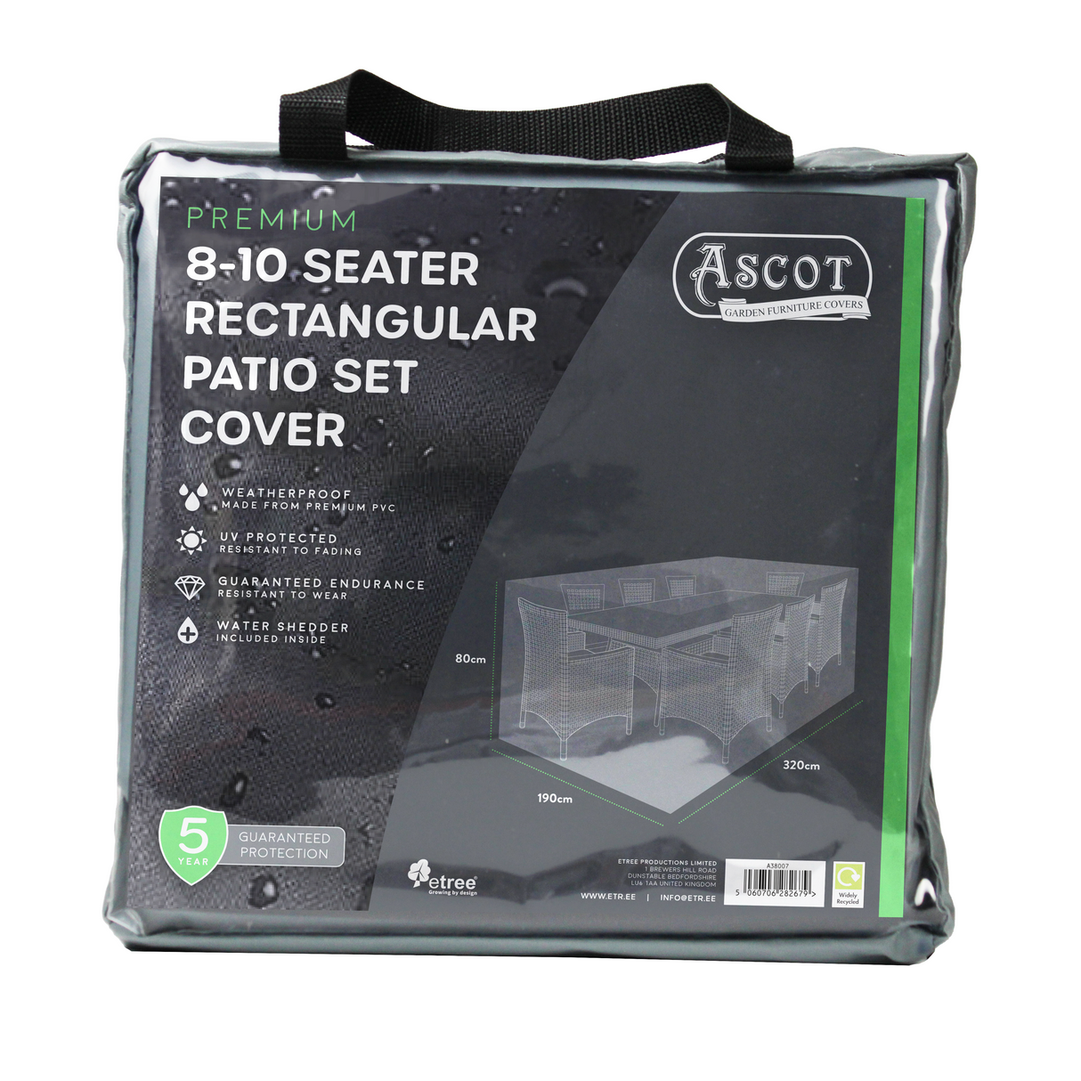 Etree Premium Extra Large 8-10 seater Rectangular Patio Set Cover