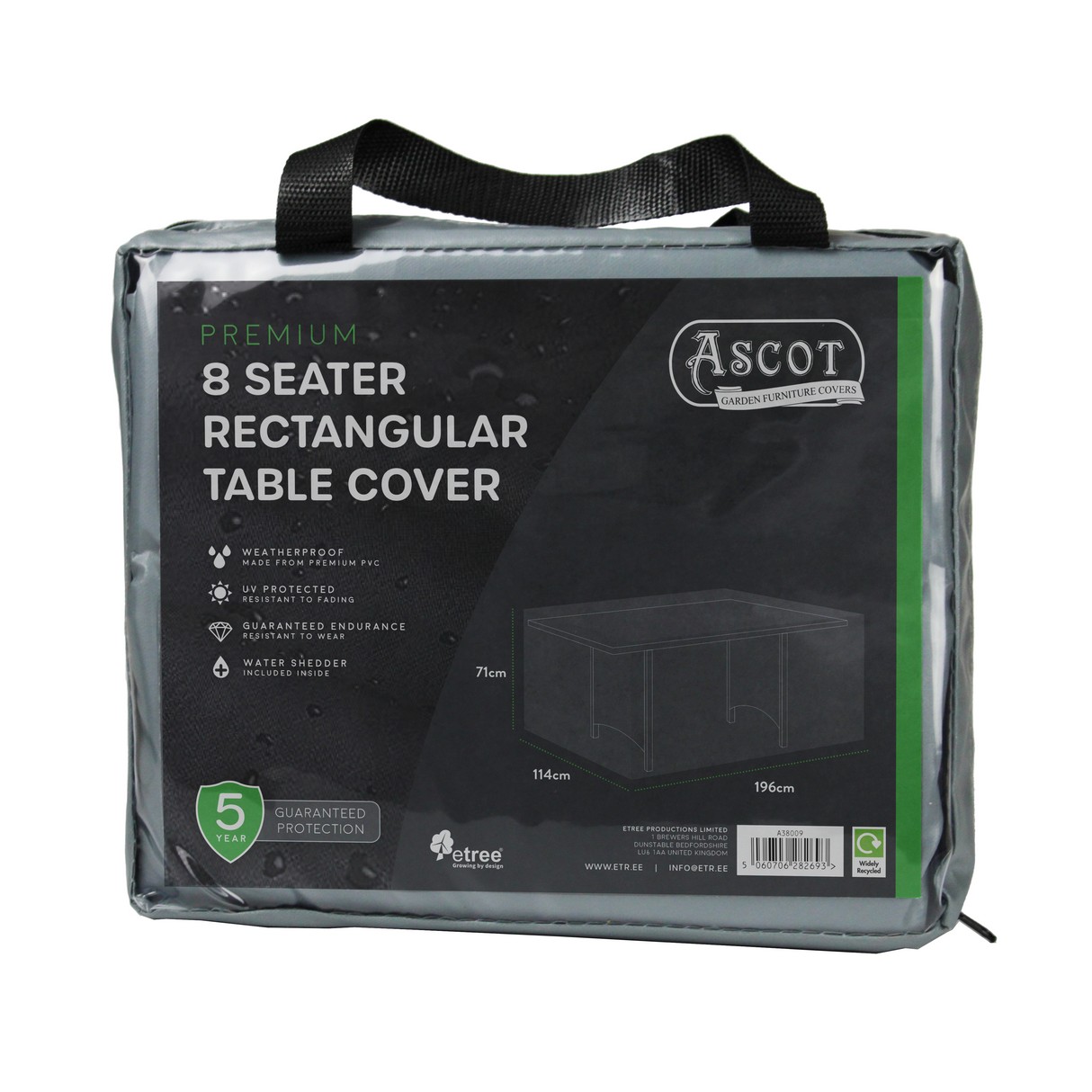 Etree Premium Rectangular 8 seater table cover - 196 X 114 X 71 (H) cm
