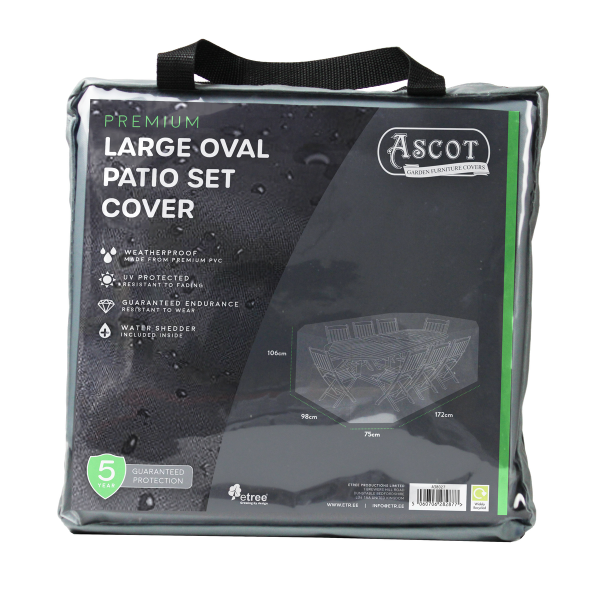 Etree Premium Patio Set Cover - Large Oval - 278 X 204 X 106 (H) cm