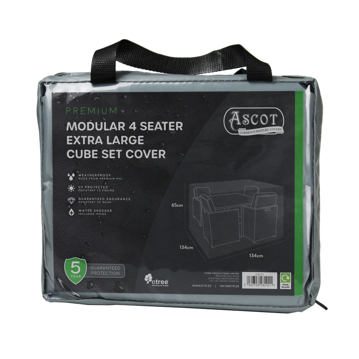 Etree Premium Modular 4 Seater Cube Set Cover XL - 134 X 134 X 65 H