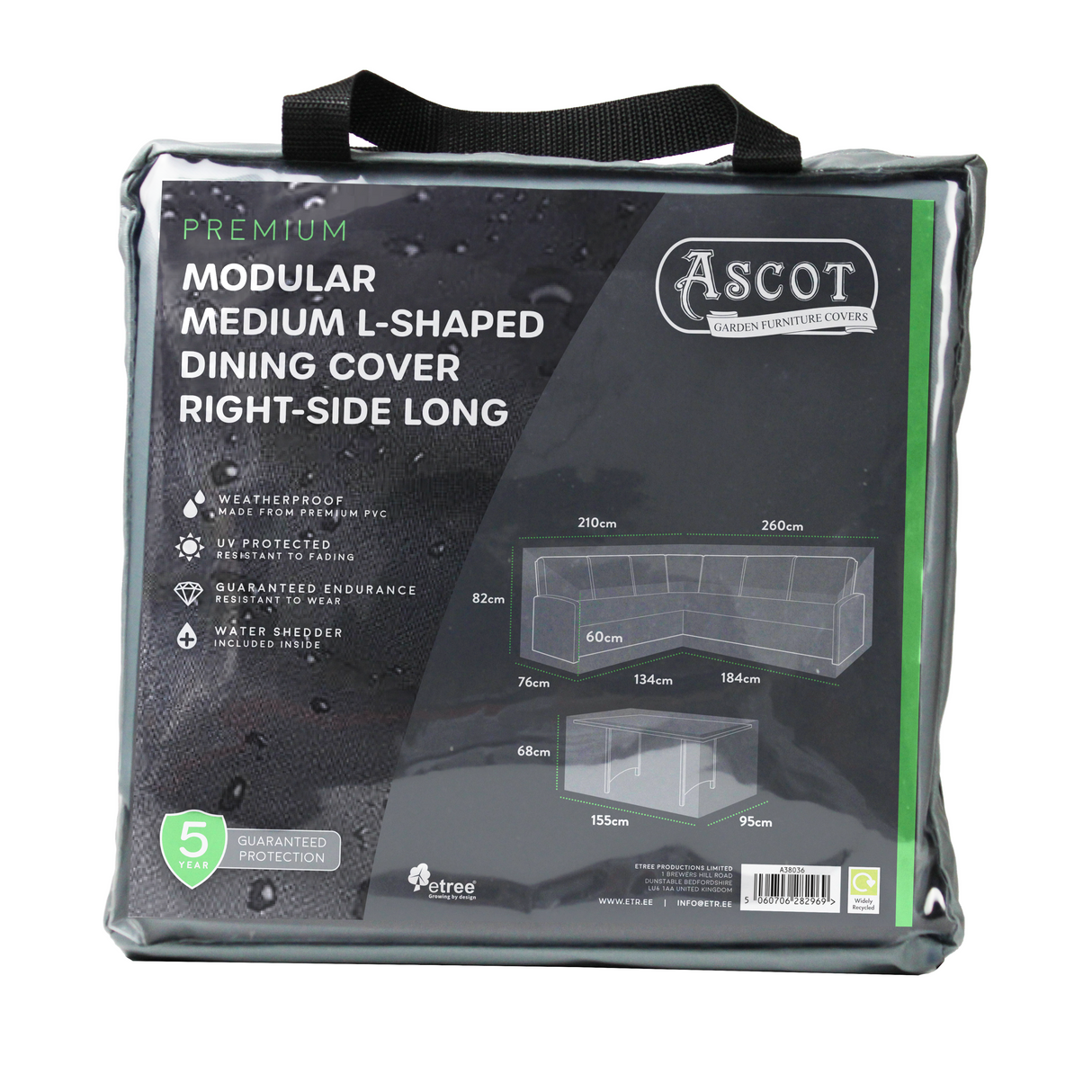 Etree Premium Modular Medium L Shaped Dining Cover (right side long)