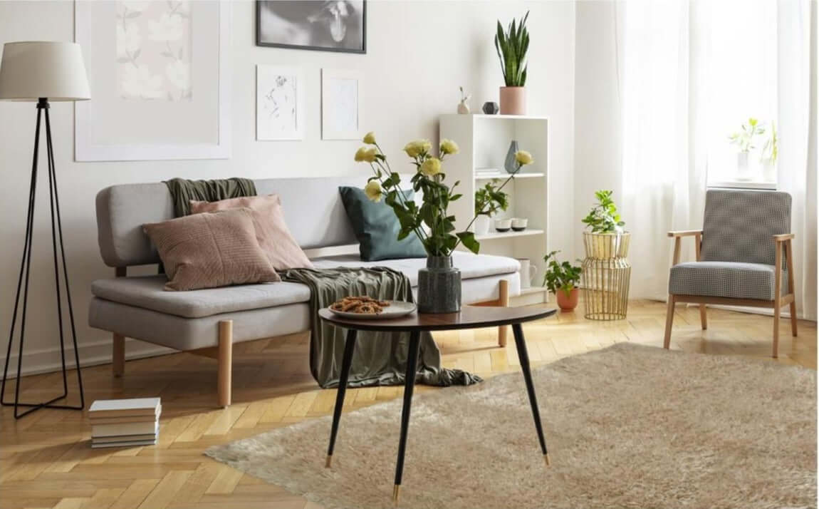 Lagom Natural Shaggy Rug - 100% polyester