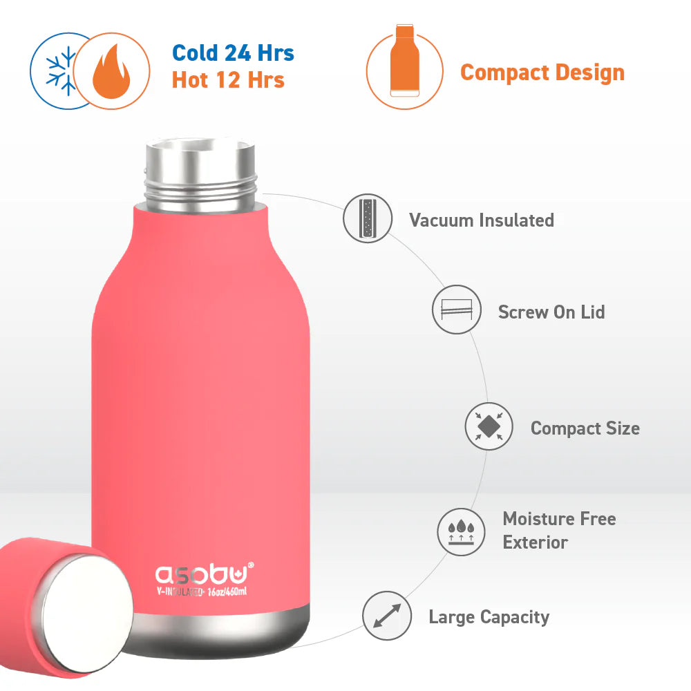 Asobu Urban Bottle, 460 ml, Peach