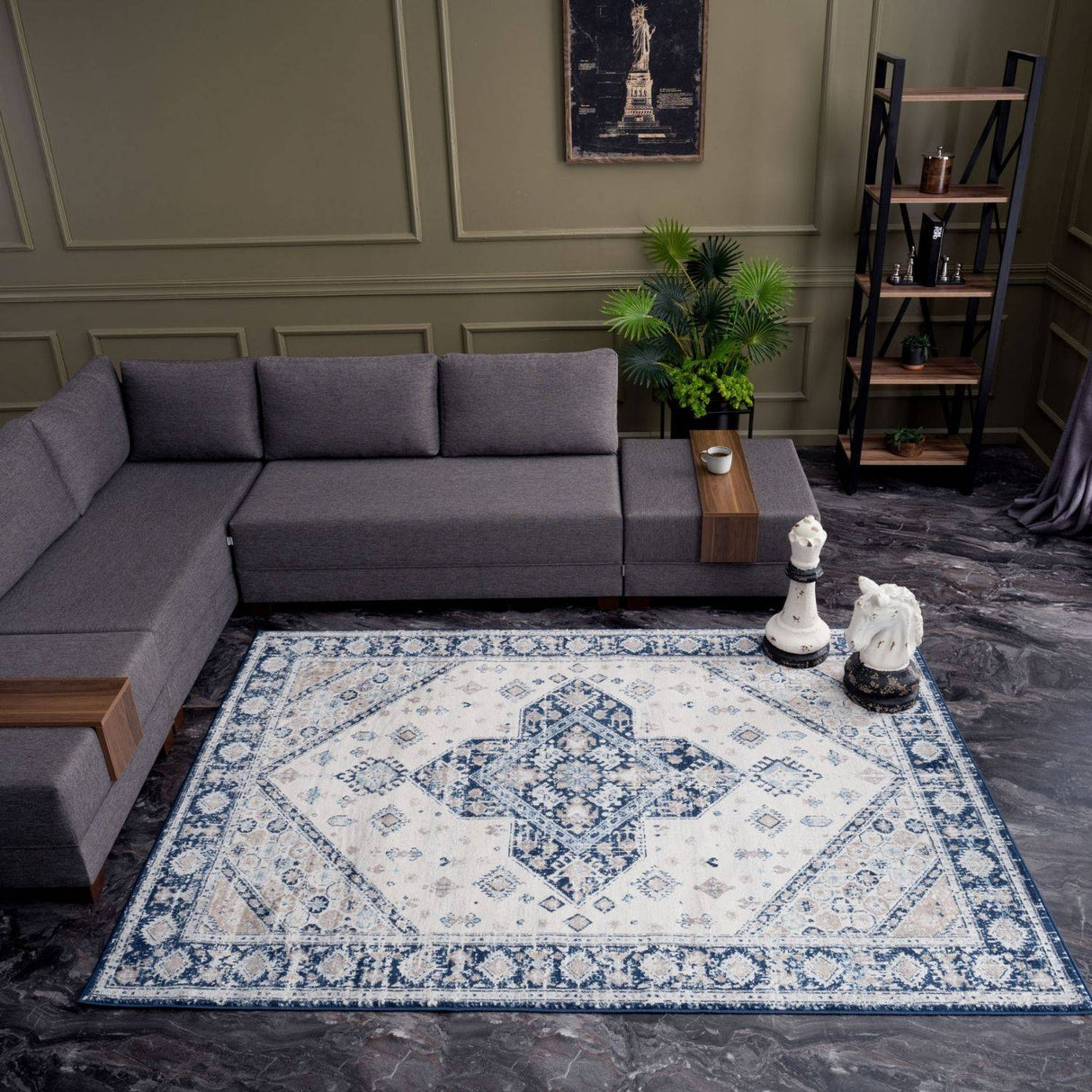 Montana Vintage Navy Rug 4010 by The Rugs