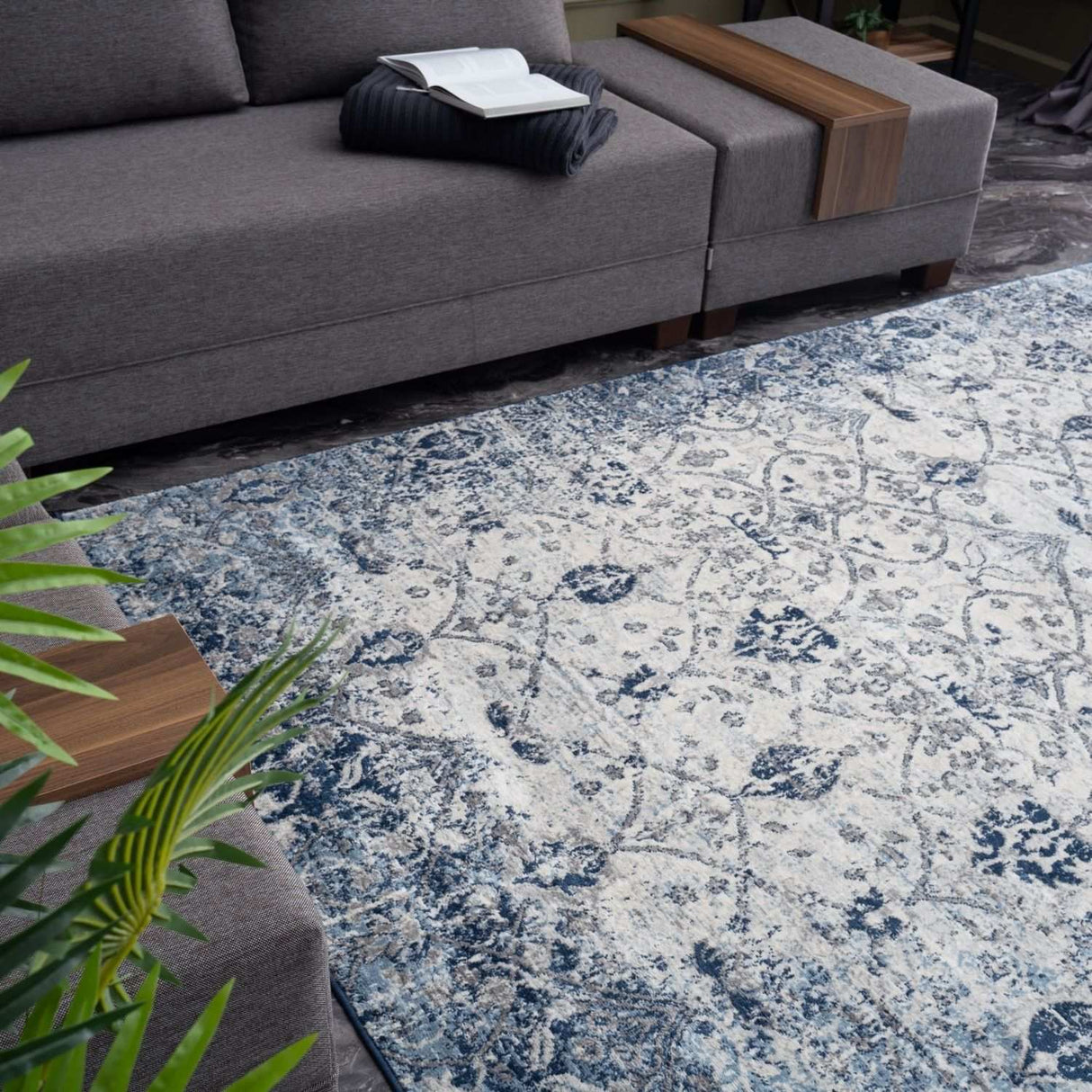 Montana Vintage Navy Indoor Floor Rug 4030 | The Rugs