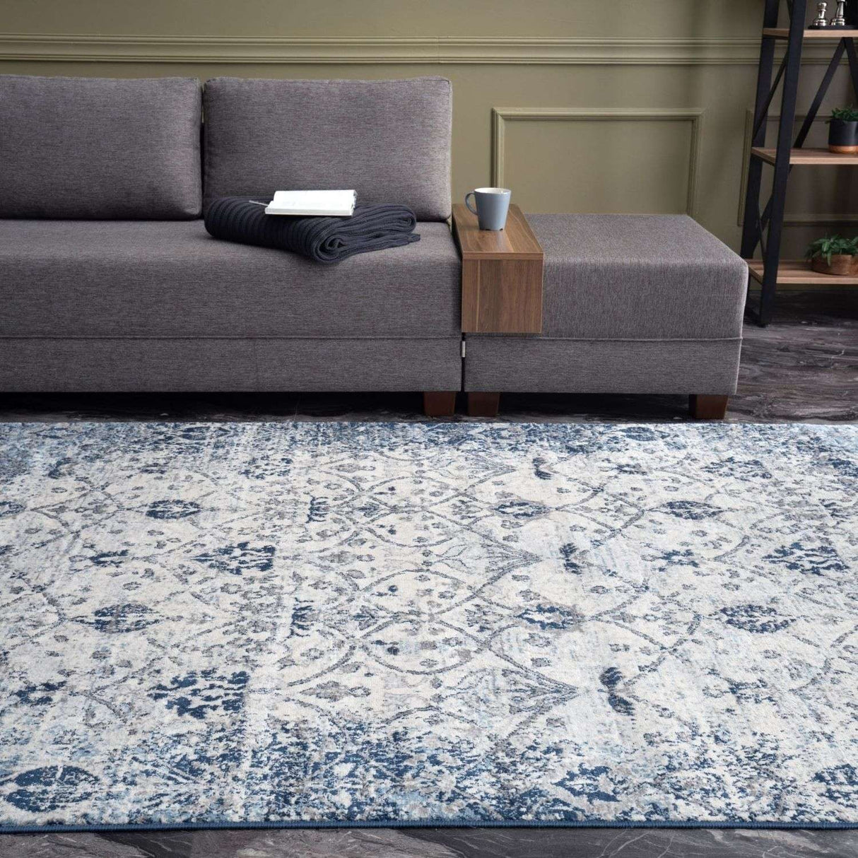 Montana Vintage Navy Indoor Floor Rug 4030 | The Rugs