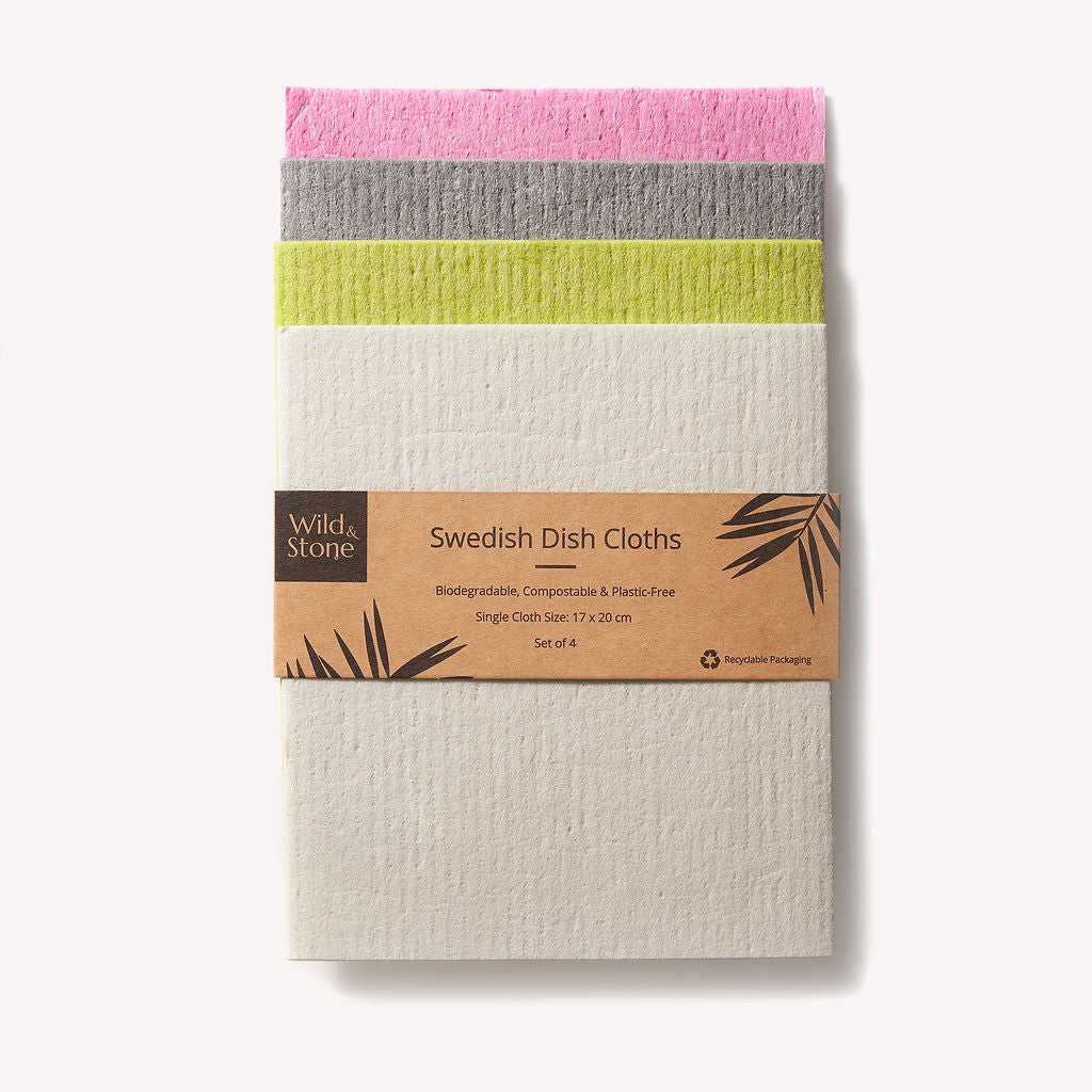 Wild & Stone Compostable Swedish Dish Cloths - Set of 4