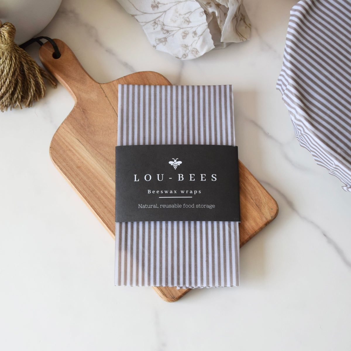 Lou-bees Beige Striped Organic Cotton Wrap