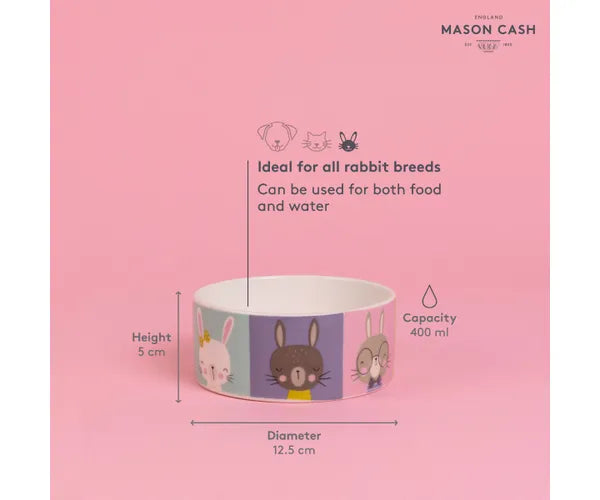 Mason Cash Pawtrait Rabbit Bowl, 400ml