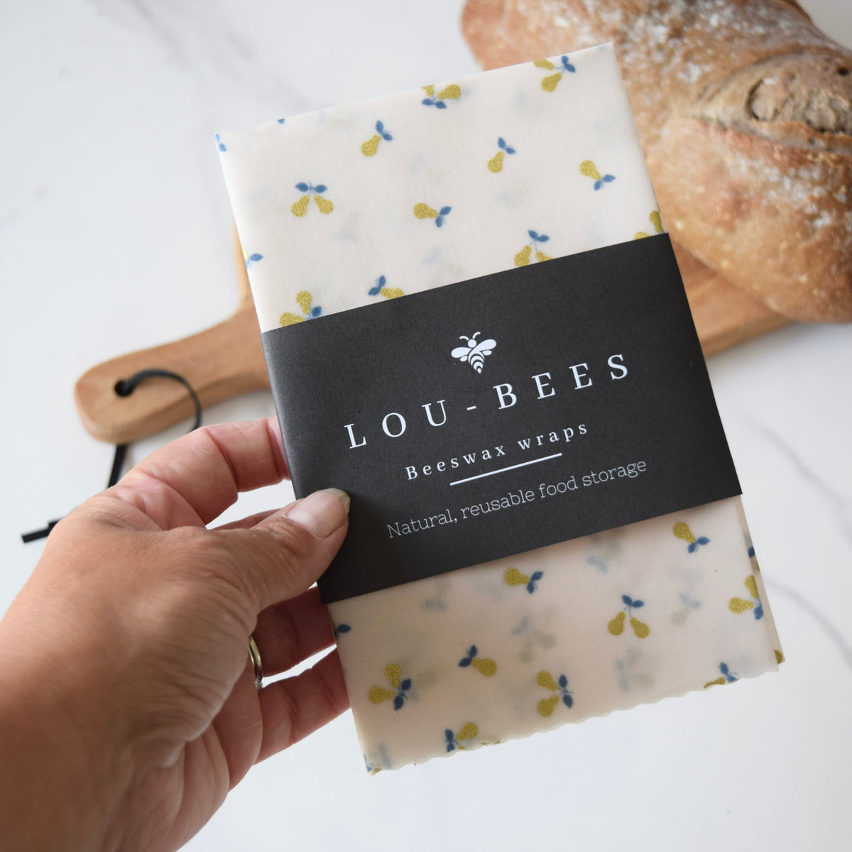 Lou-bees Gold Metallic Pears Beeswax Bag