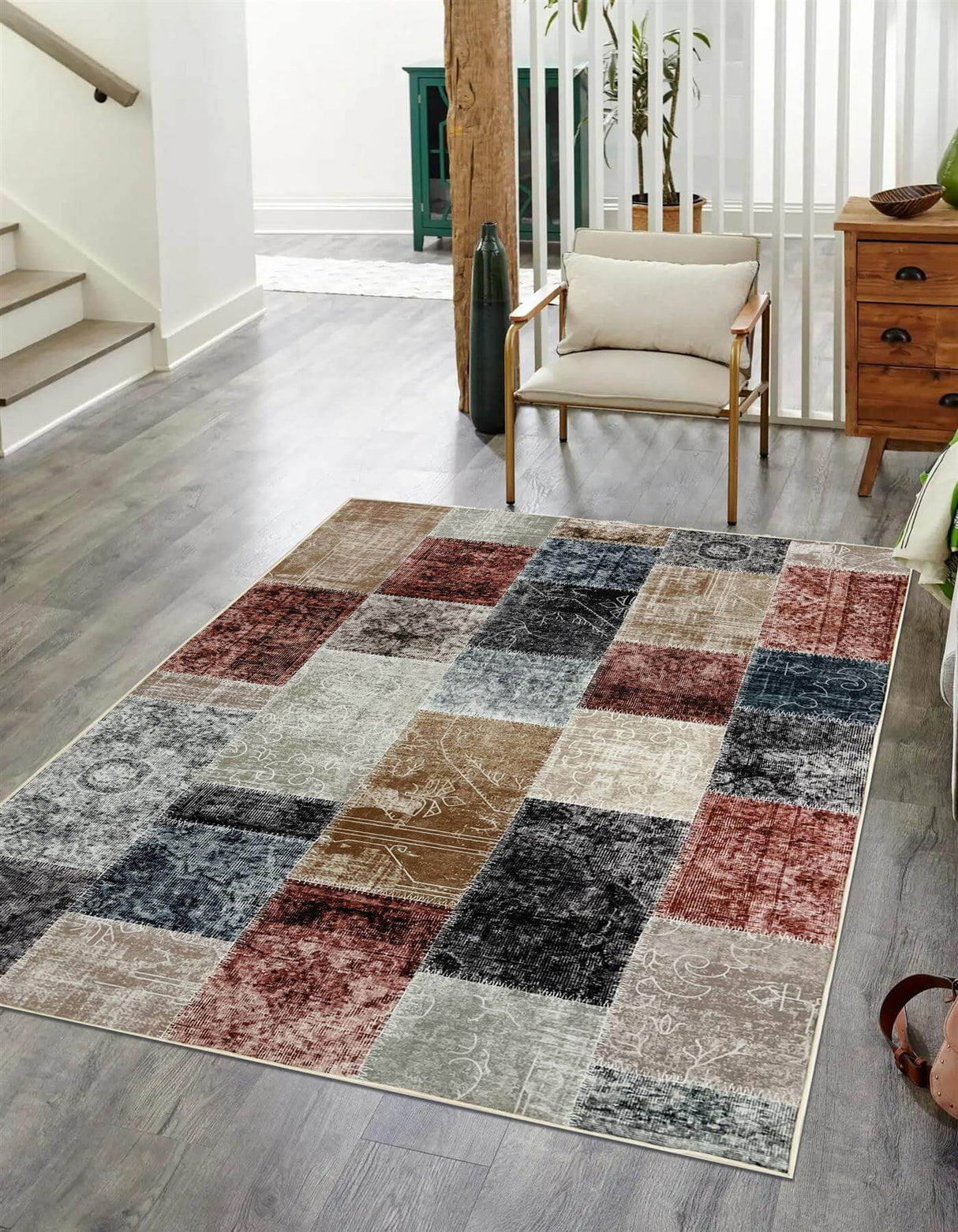 The Rugs Tokyo Contemporary Patchwork Floor Rug | Multicolour