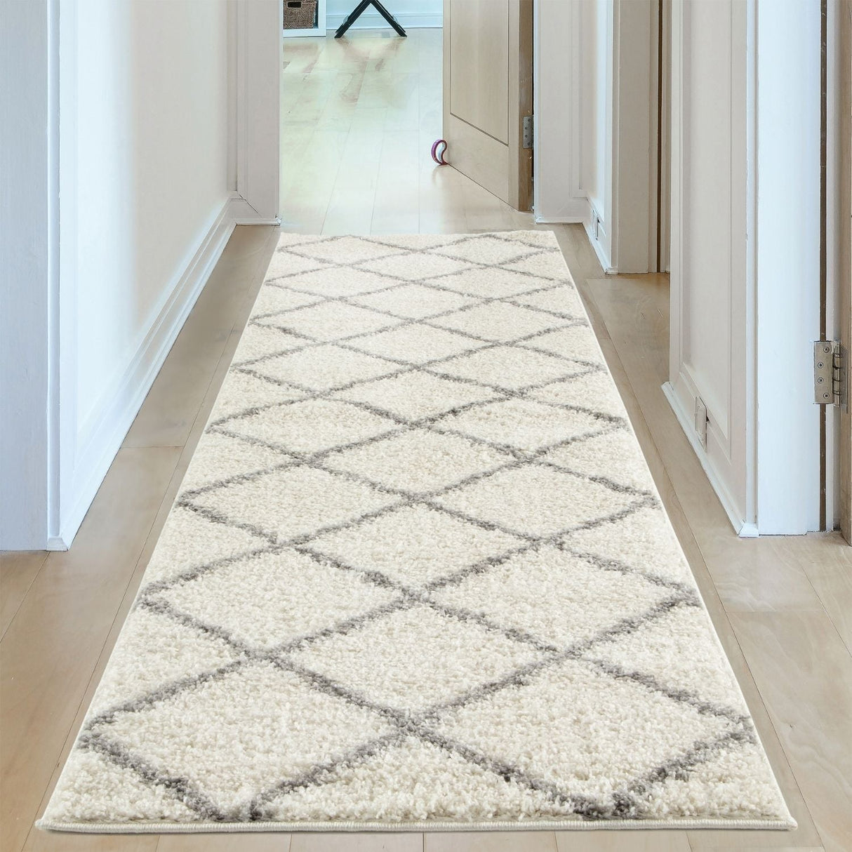 Moroccan Ivory Shaggy Rug 500 | The Rugs