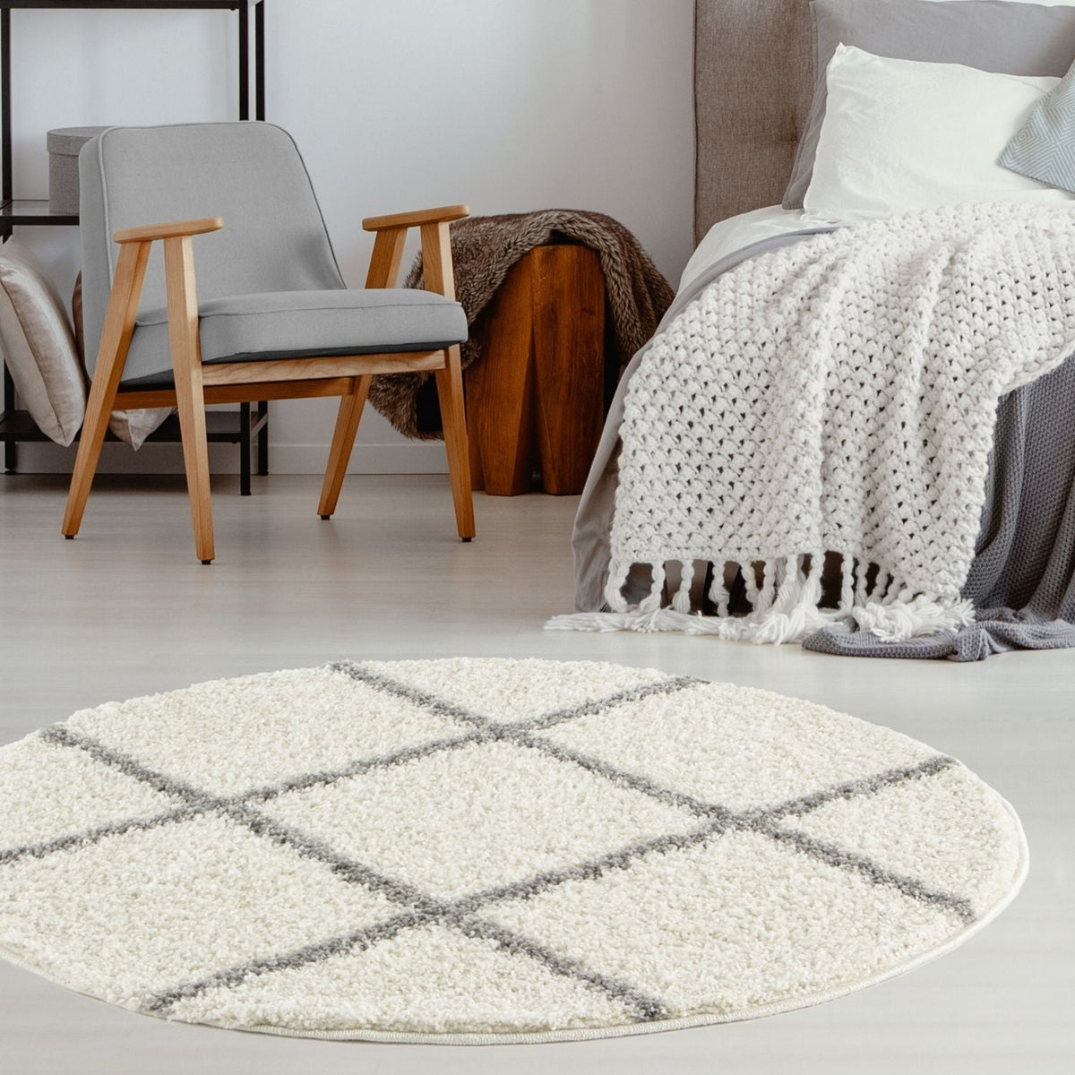 Moroccan Ivory Shaggy Rug 500 | The Rugs