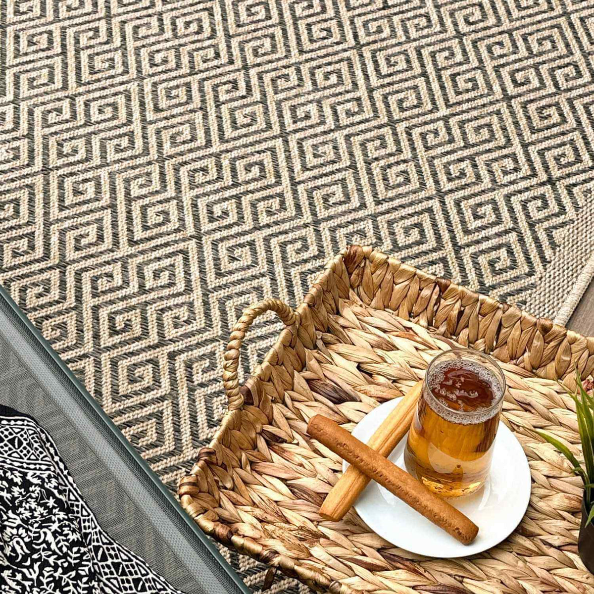 Nature Outdoor Rug Dark Grey by The Rugs
