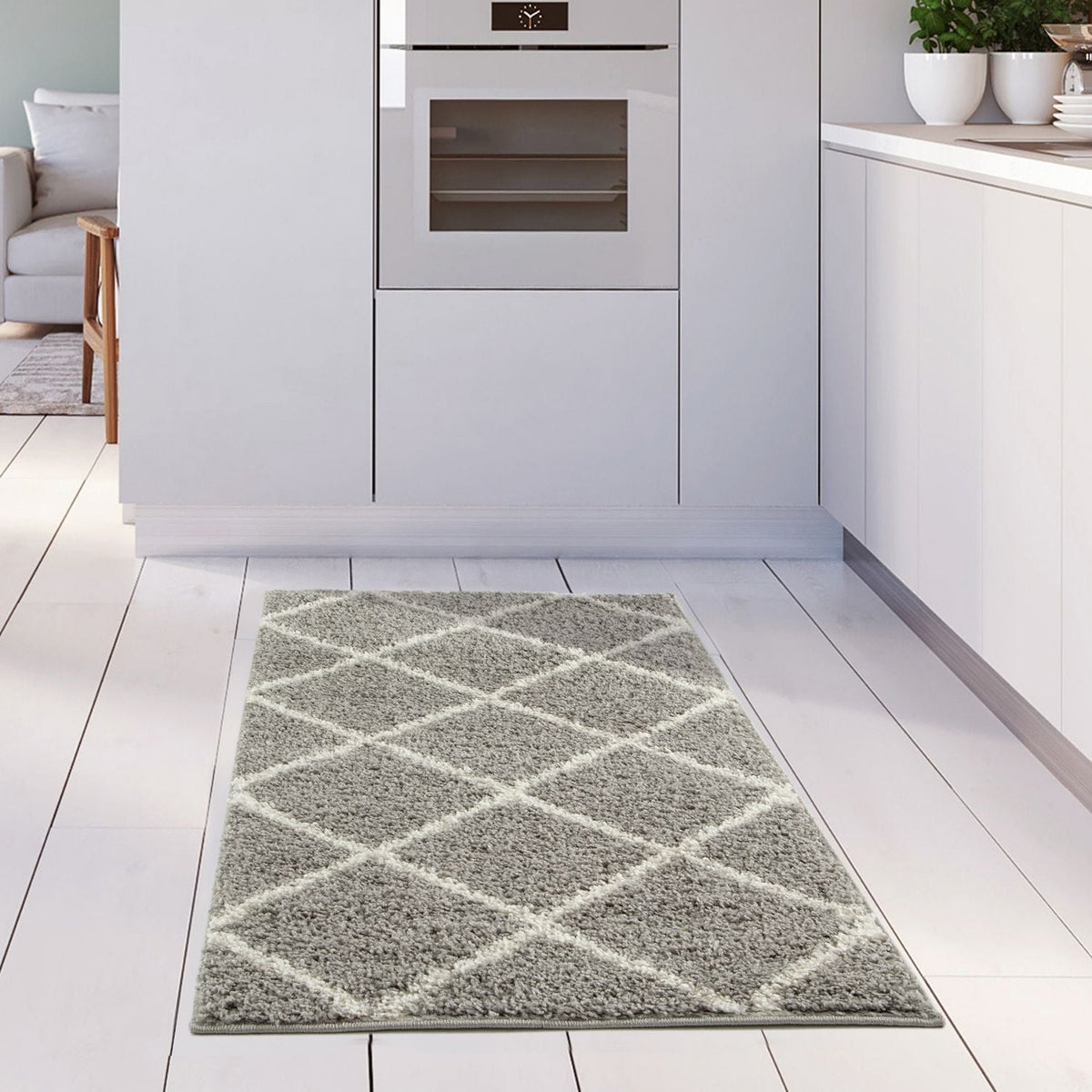 Moroccan Grey Shaggy Rug | 510
