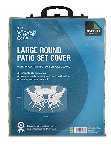 Etree Standard Large Round Patio Set Cover, Reversible Green & Black