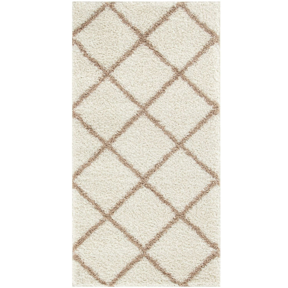 Moroccan Ivory Shaggy Rug 530 by The Rugs