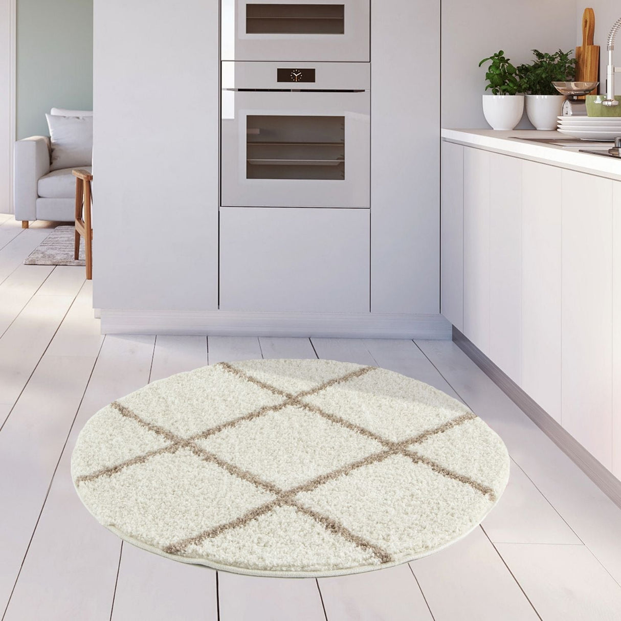 Moroccan Ivory Shaggy Rug 530 by The Rugs
