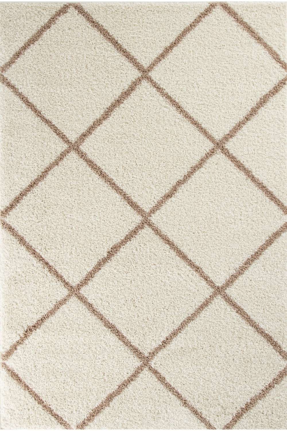 Moroccan Ivory Shaggy Rug 530 by The Rugs