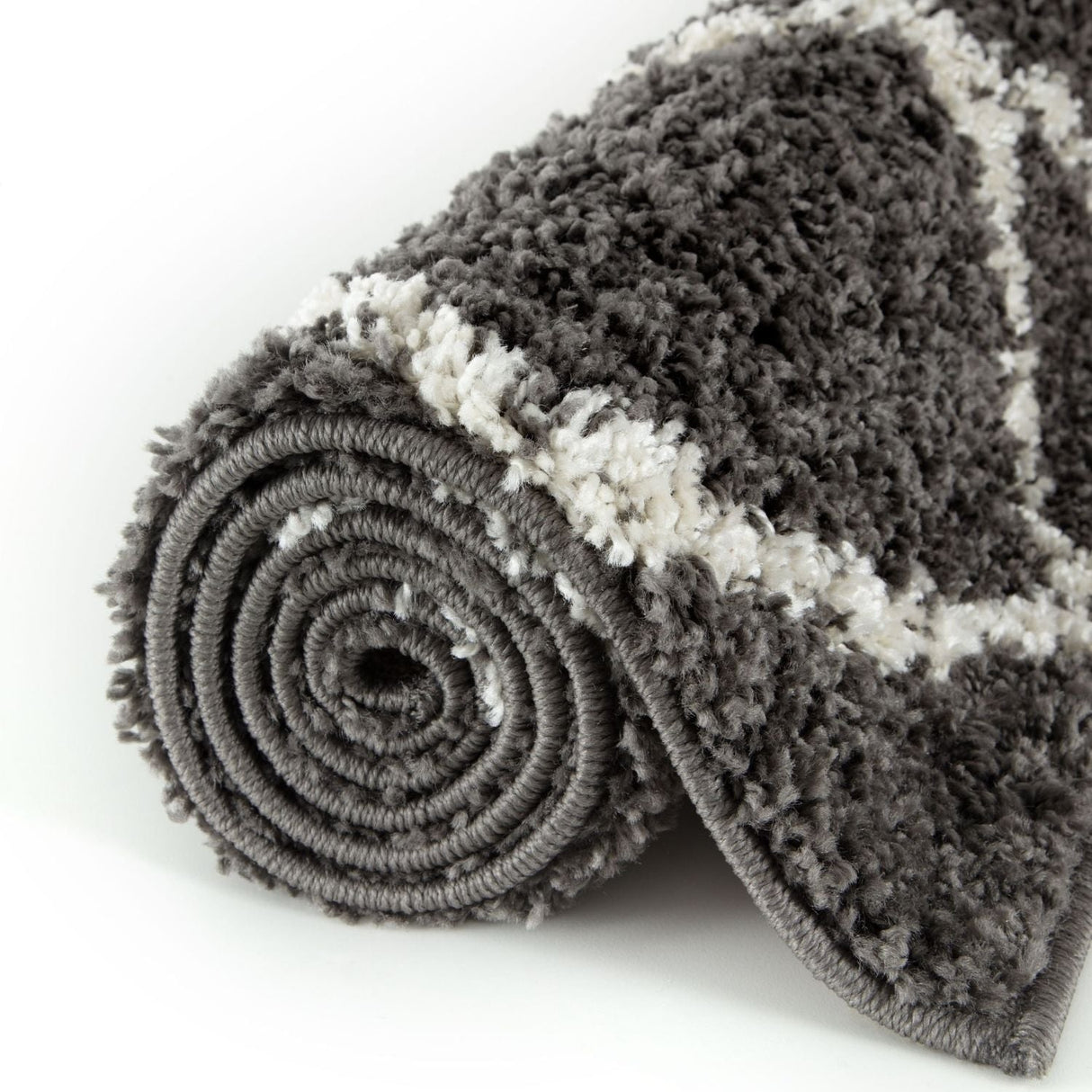 Moroccan Dark Grey Shaggy Plush Indoor Floor Rug 540 | The Rugs