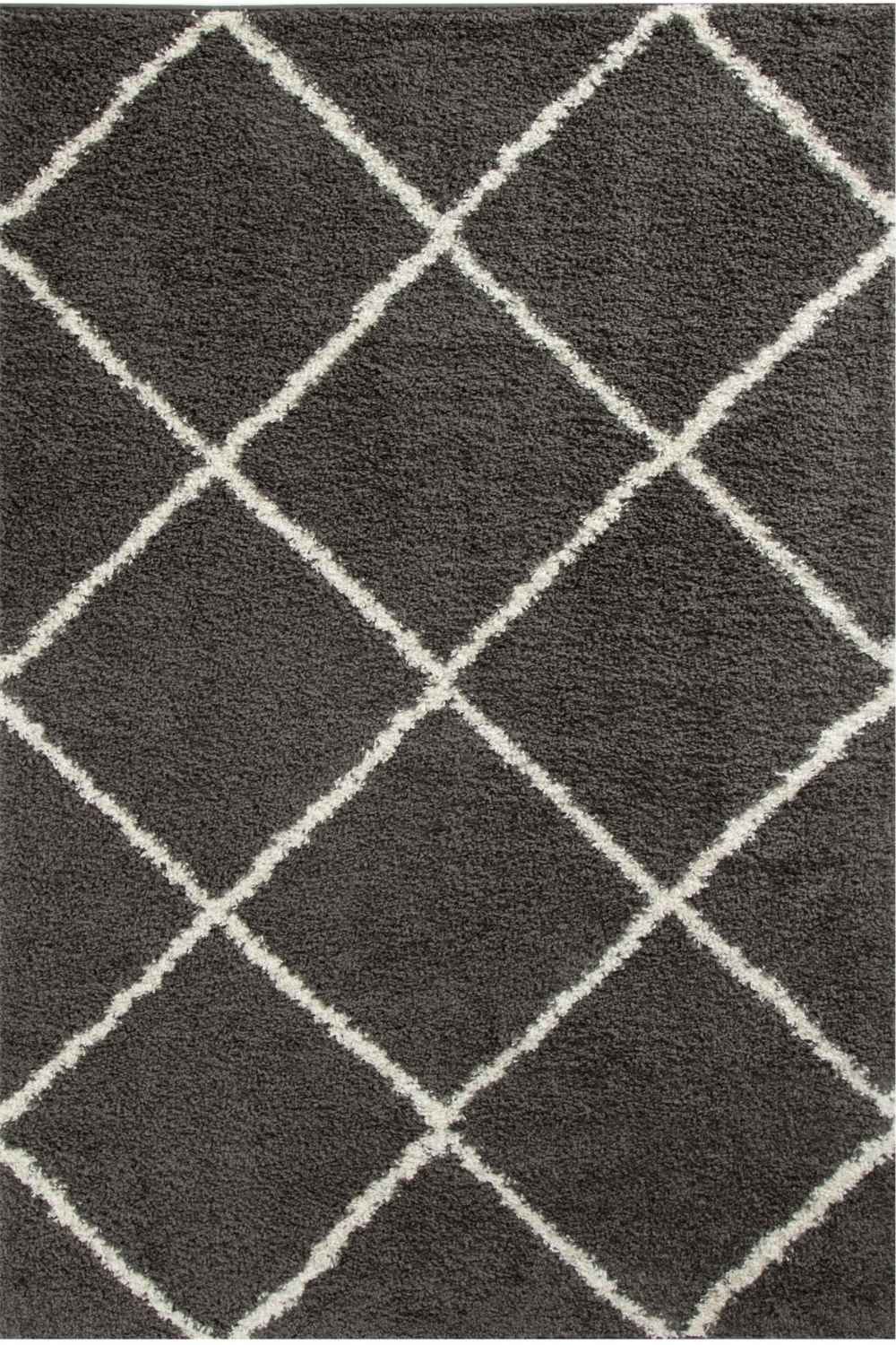 Moroccan Dark Grey Shaggy Plush Indoor Floor Rug 540 | The Rugs