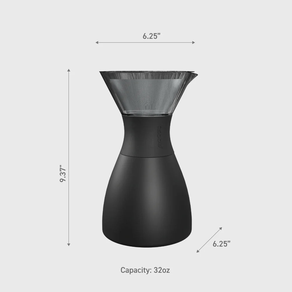 Asobu Pour Over, 32 oz, Black