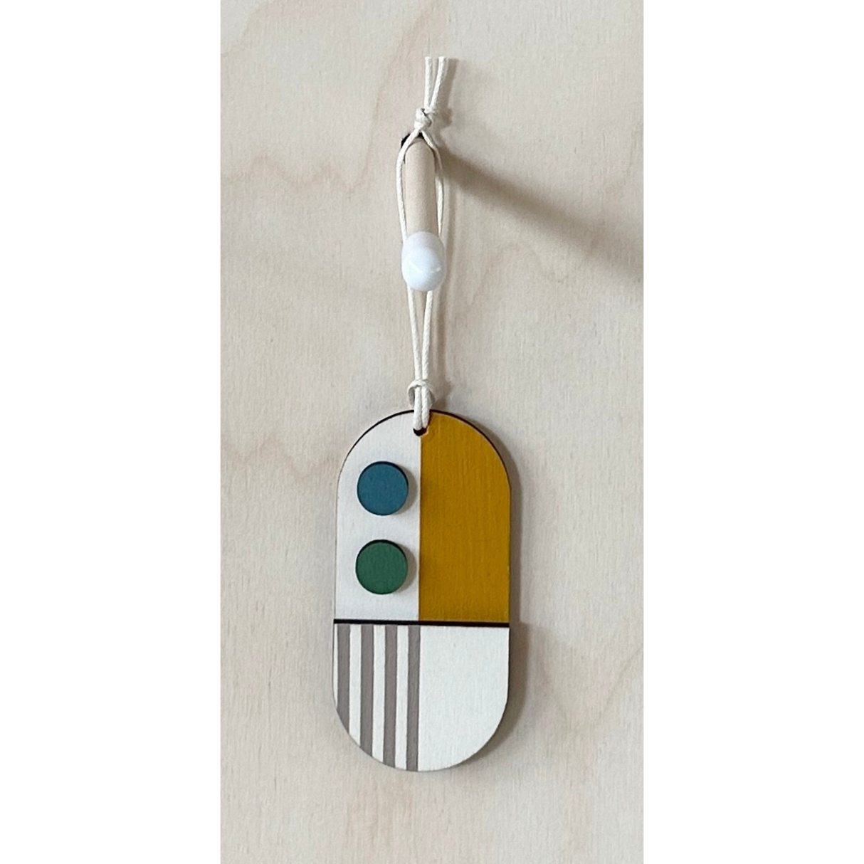 Mini Geometric Mid‑Century Green & Yellow Wall Art