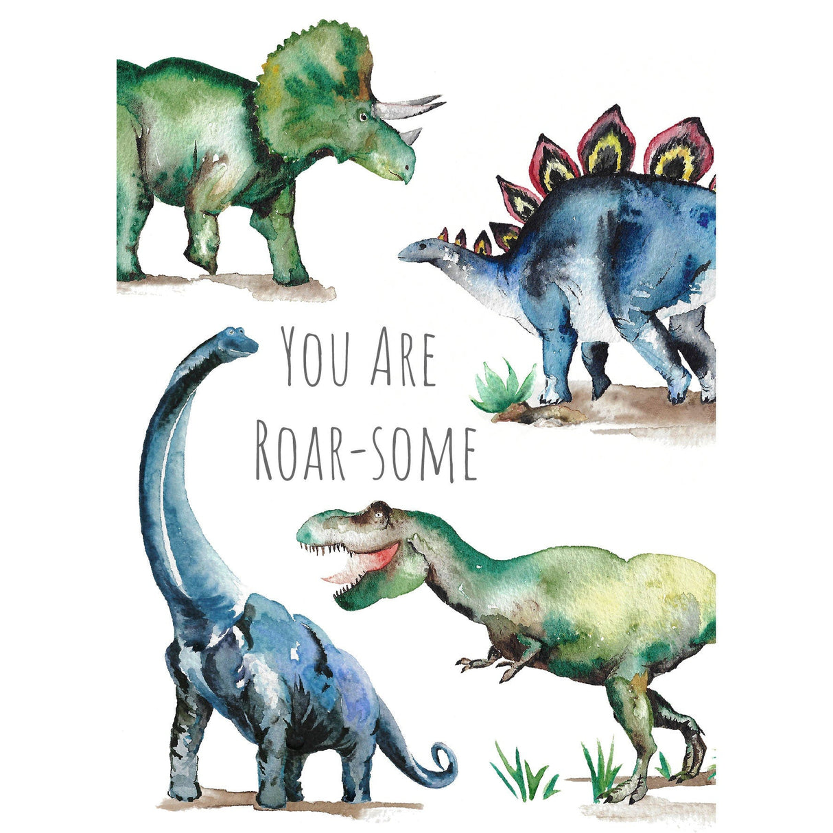 Dinosaur Roar Greetings Card | Katie Hipwell Design