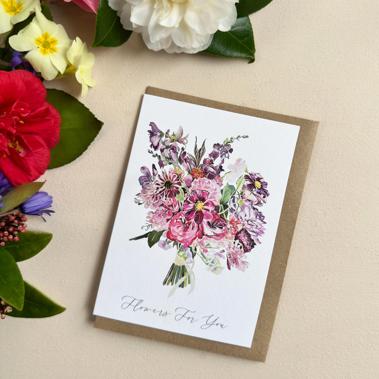 Hand‑Painted Watercolour Floral Greeting Card | Katie Hipwell Design