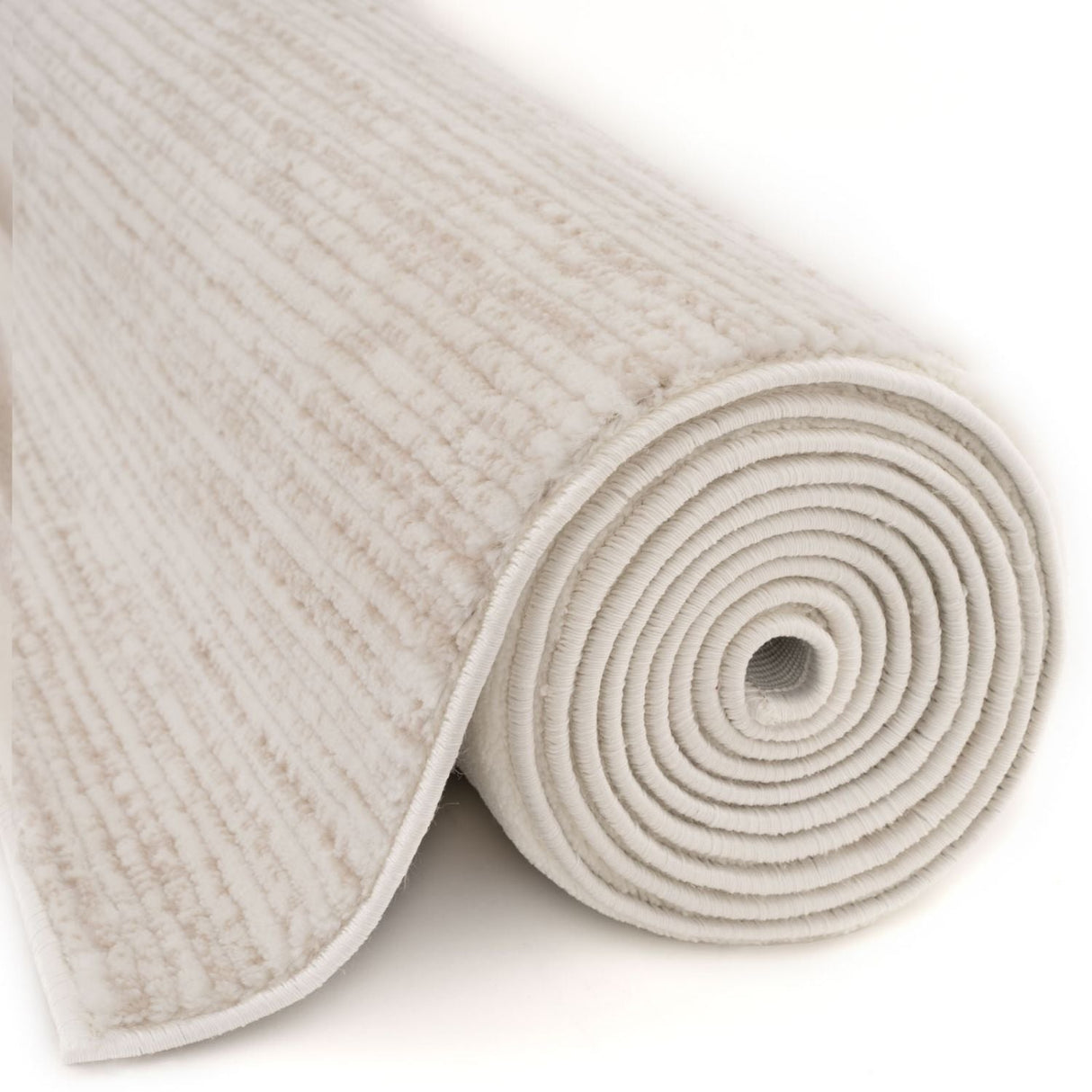 Carmel Cream-Beige Striped Rug 6010 by The Rugs