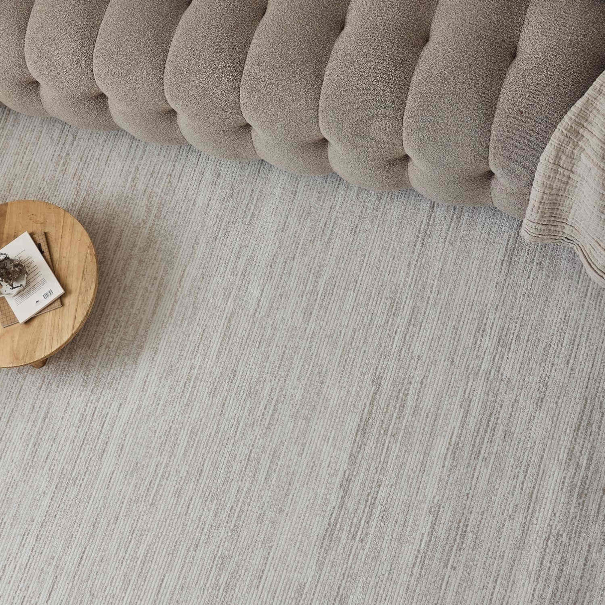 Carmel Cream-Beige Striped Rug 6010 by The Rugs