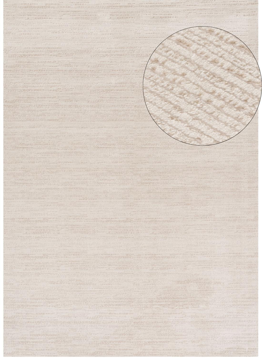 Carmel Cream-Beige Striped Rug 6010 by The Rugs