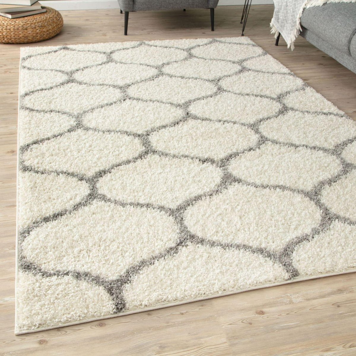 The Rugs - Moroccan Ivory Shaggy Rug | 600