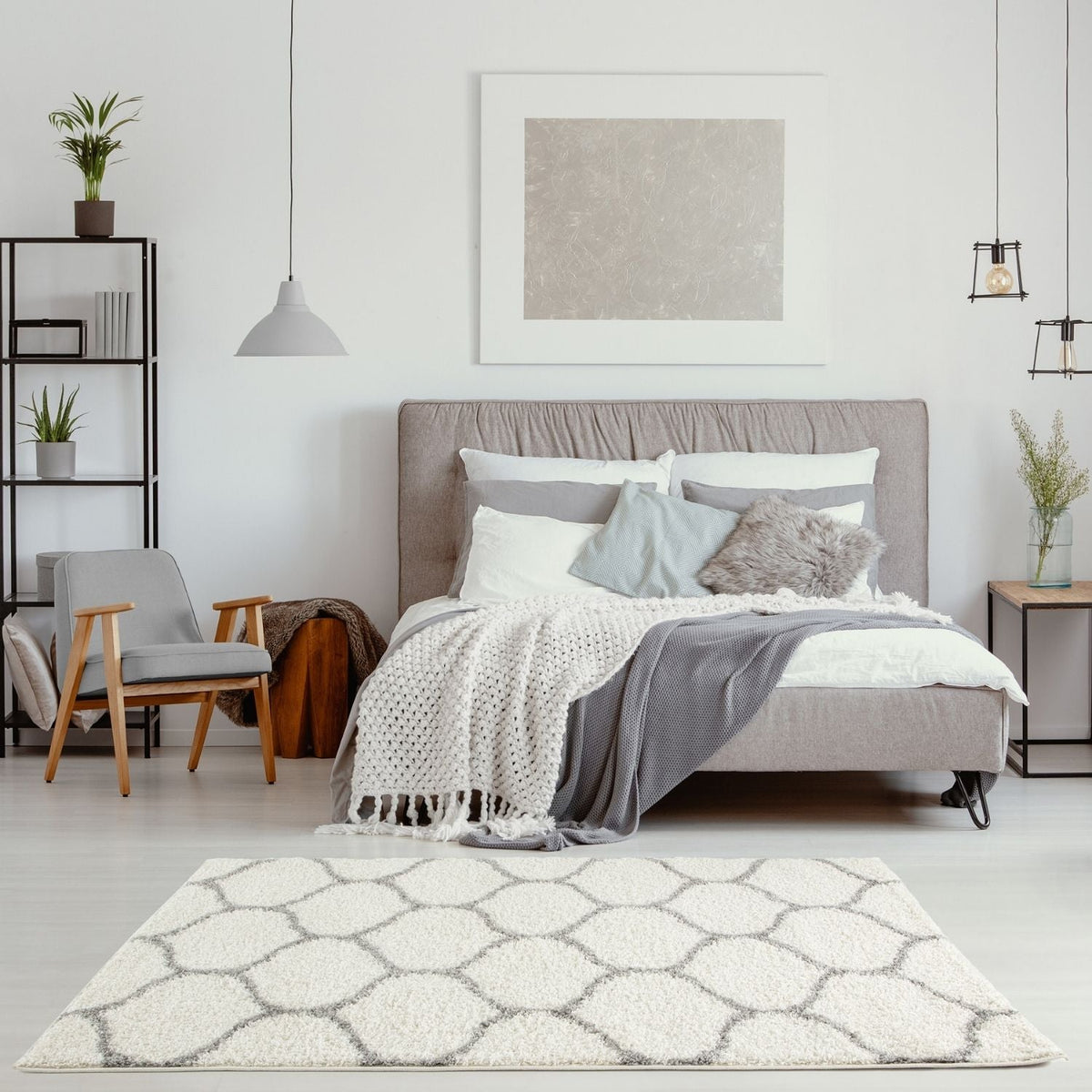 The Rugs - Moroccan Ivory Shaggy Rug | 600