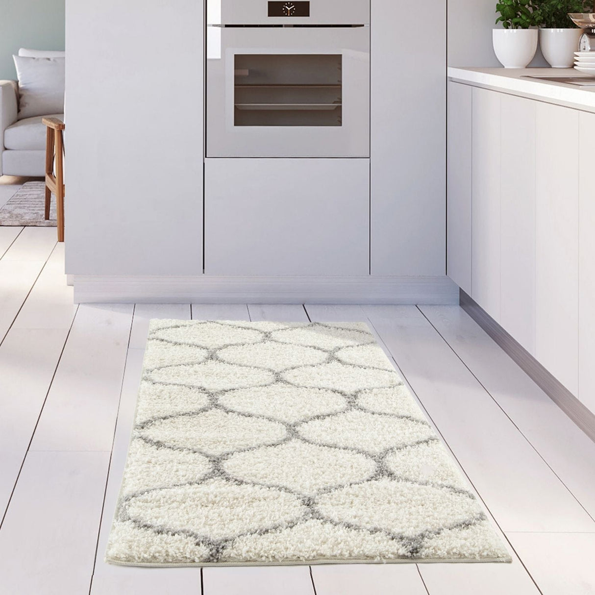 The Rugs - Moroccan Ivory Shaggy Rug | 600