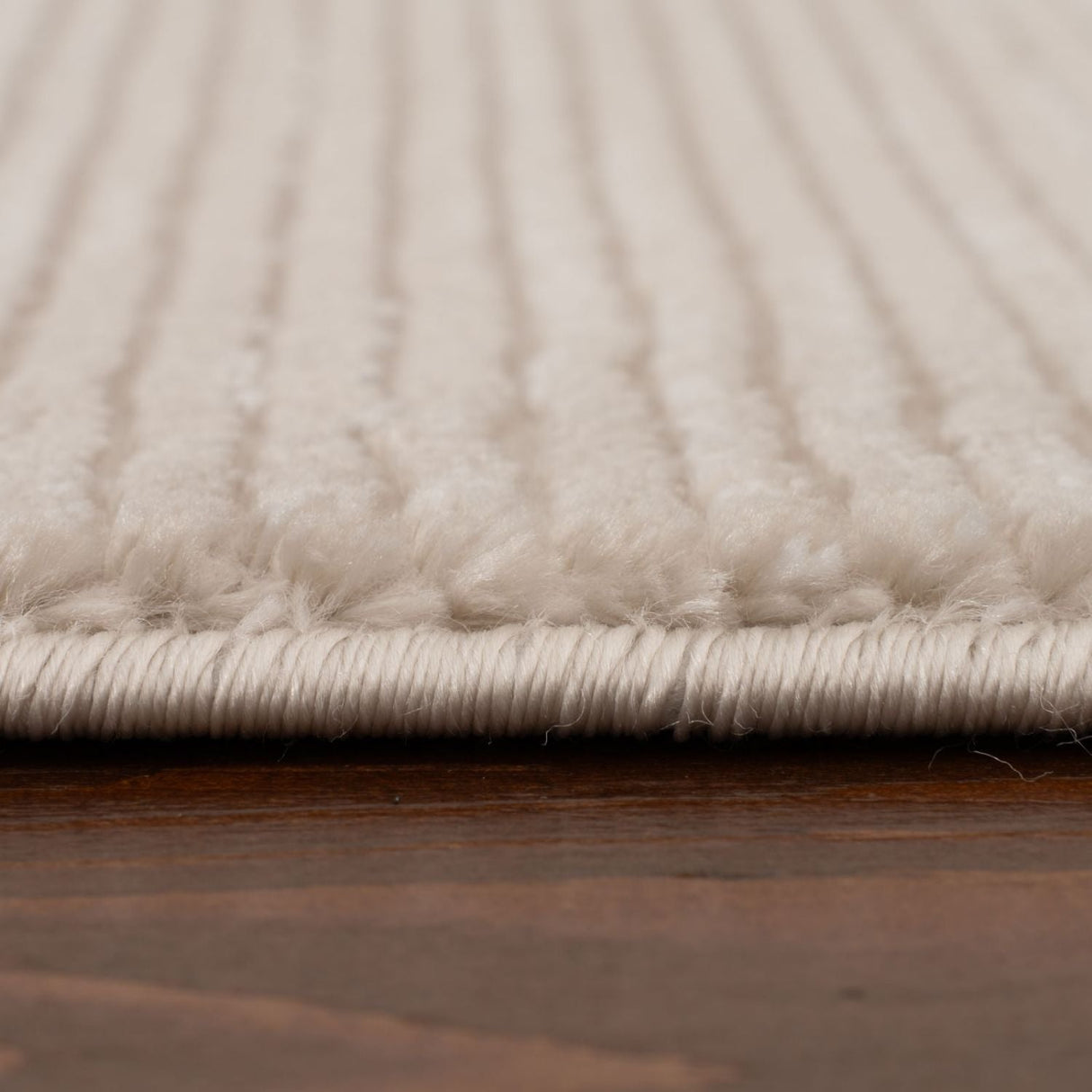Carmel Beige-Cream Striped Rug | 6020