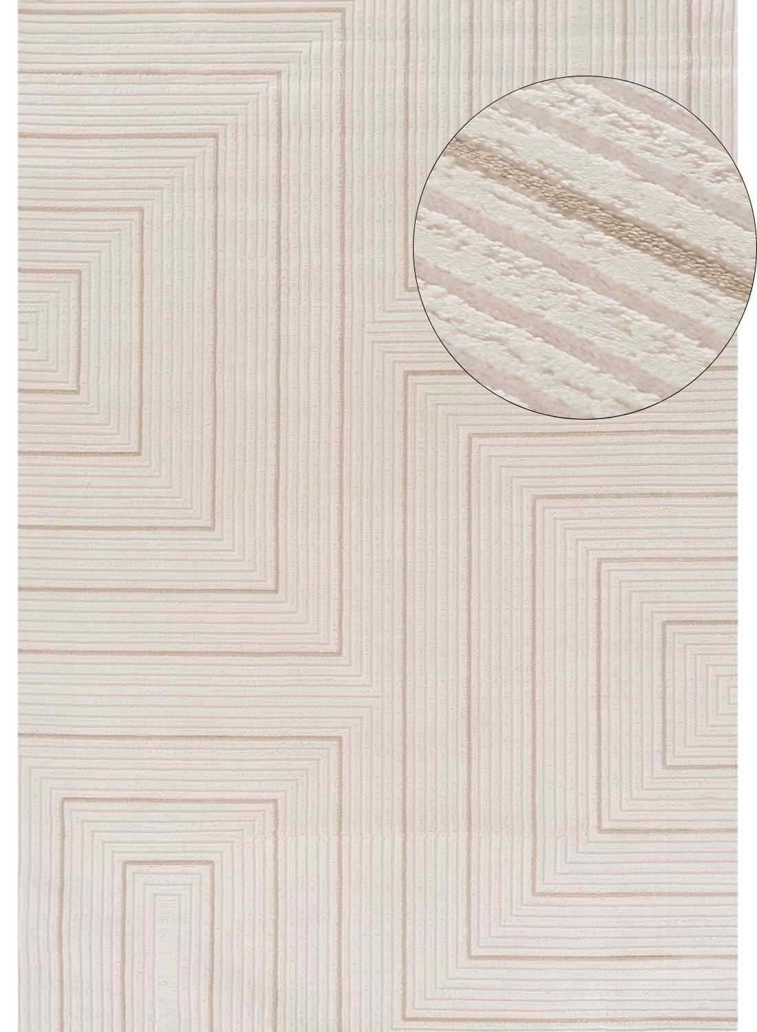 Carmel Cream-Beige Geometric Rug 6040 | The Rugs