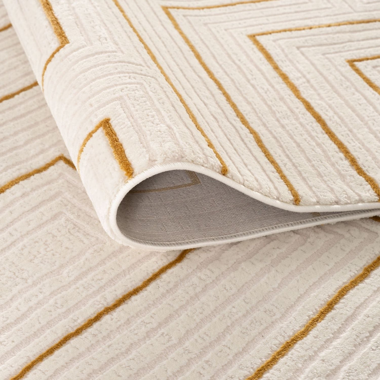 Carmel Cream-Gold Geometric Rug 6040 | The Rugs