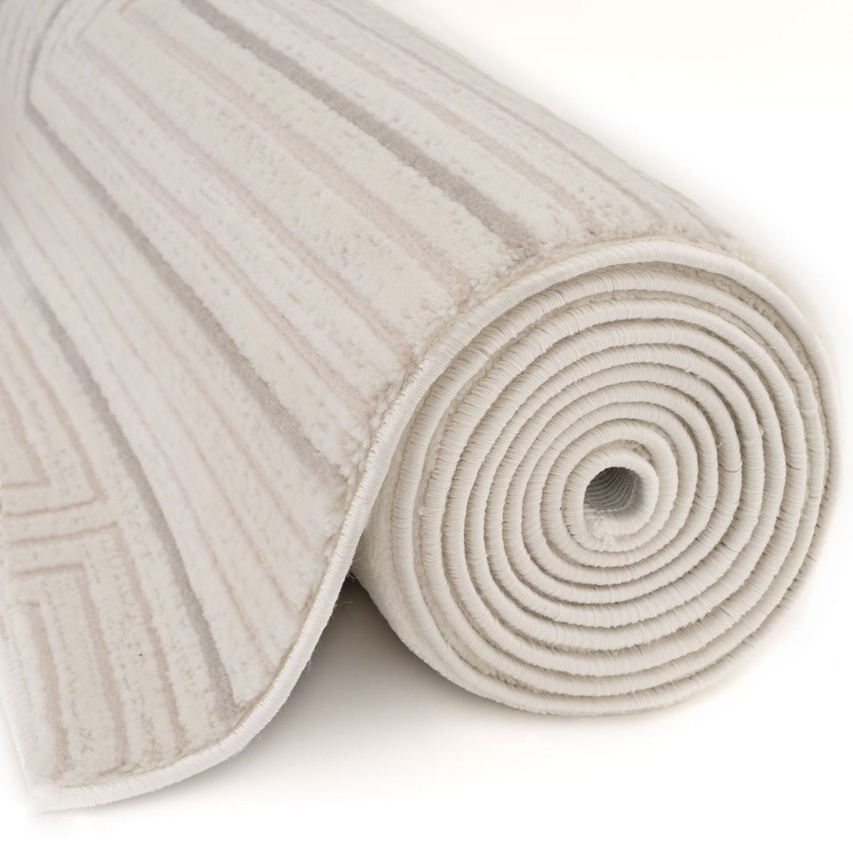 The Rugs Carmel Cream‑Grey Geometric Rug 6040