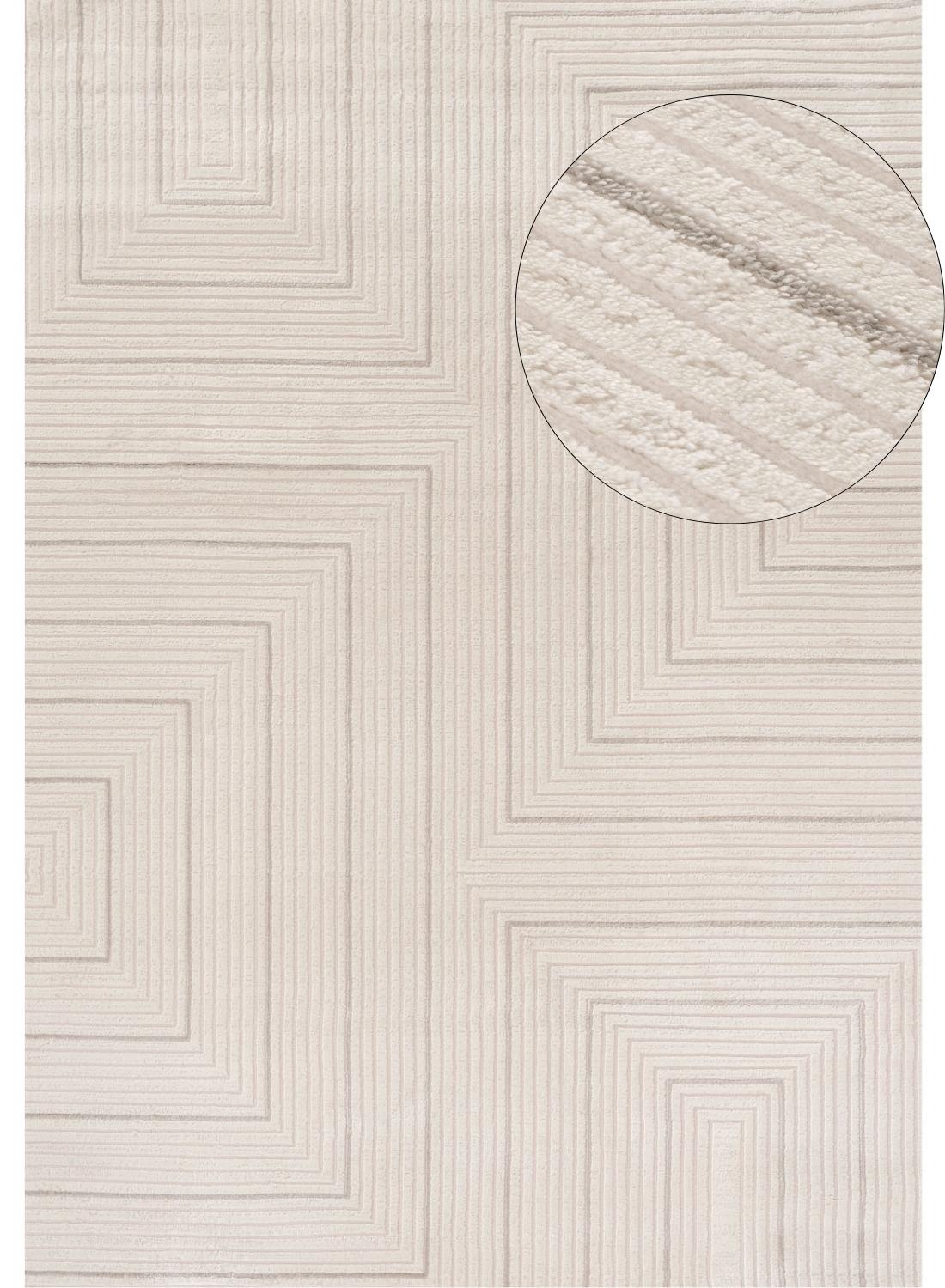 The Rugs Carmel Cream‑Grey Geometric Rug 6040