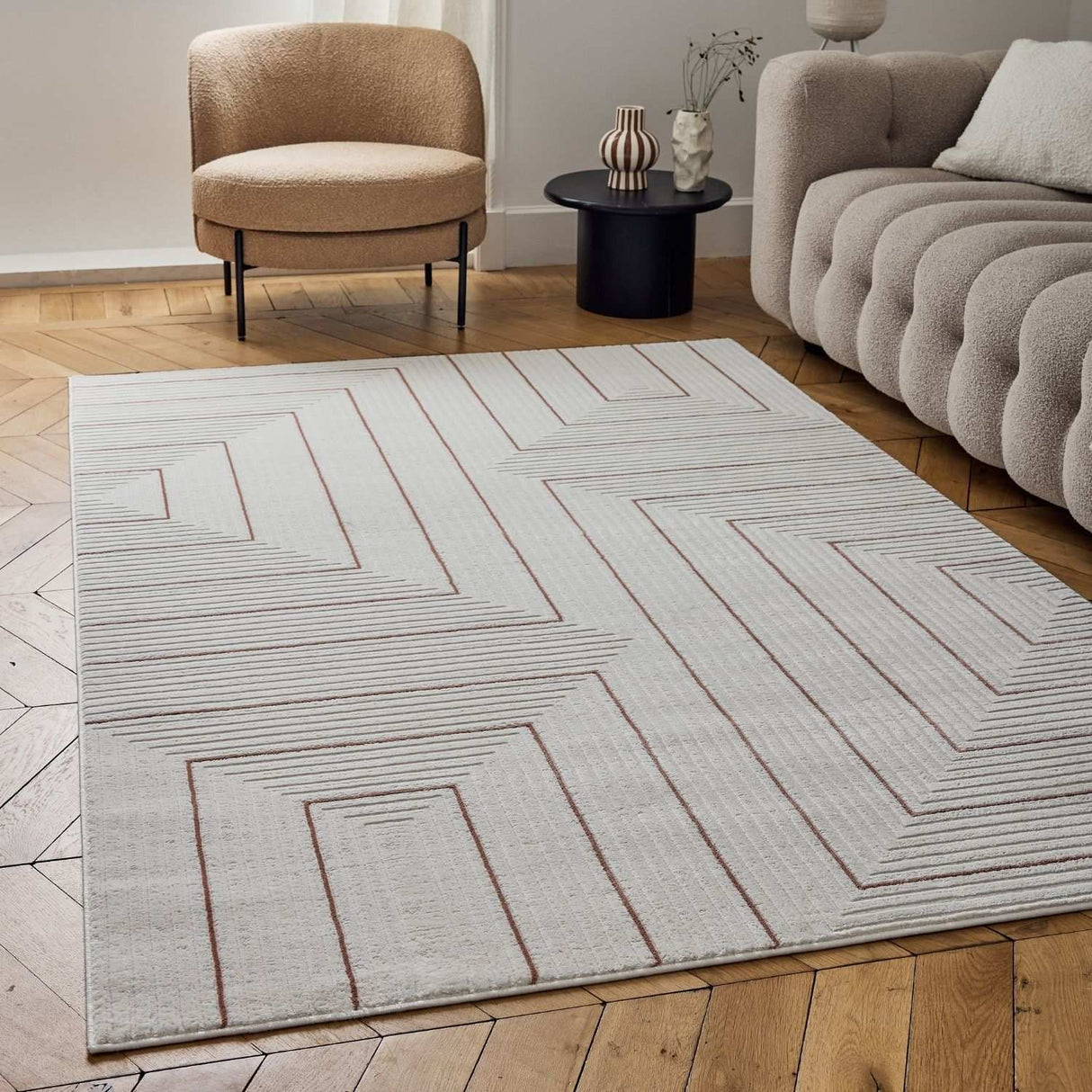 The Rugs Carmel Cream-Terra Geometric Rug 6040