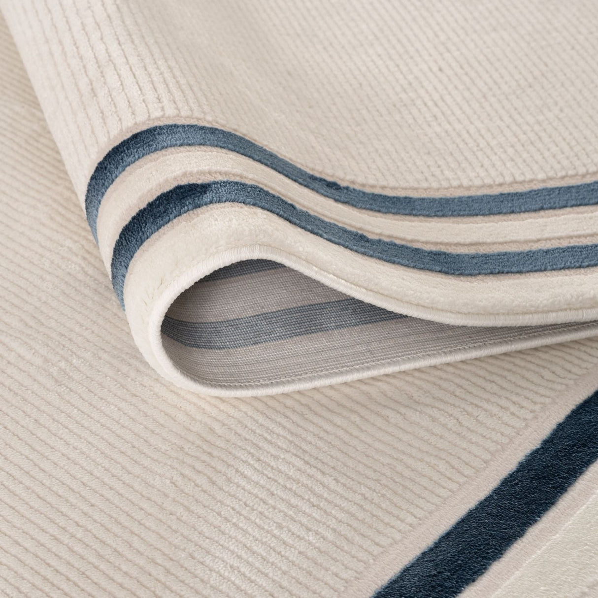 Carmel Cream‑Blue Bordered Rug 6060 | The Rugs