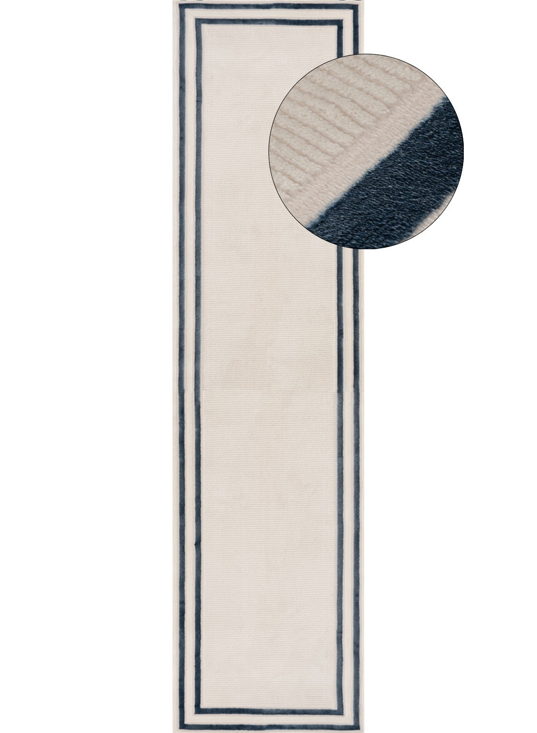 Carmel Cream‑Blue Bordered Rug 6060 | The Rugs
