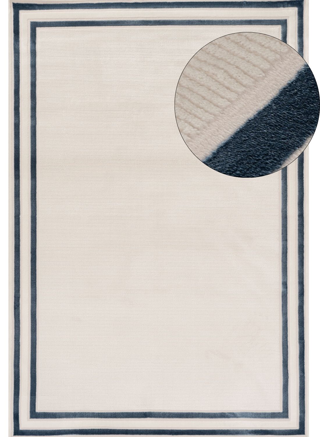 Carmel Cream‑Blue Bordered Rug 6060 | The Rugs