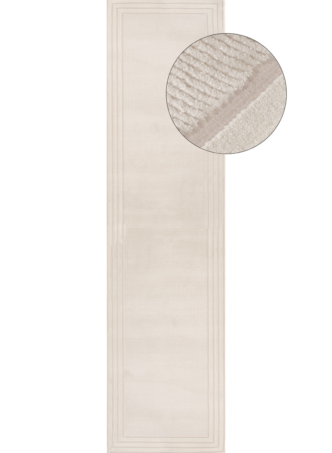 Carmel Cream Bordered Rug | 6060 - Plush 10mm pile