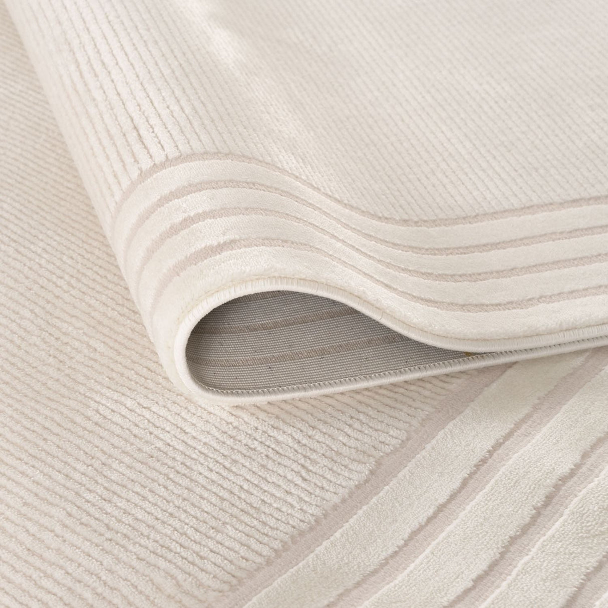 Carmel Cream Bordered Rug | 6060 - Plush 10mm pile