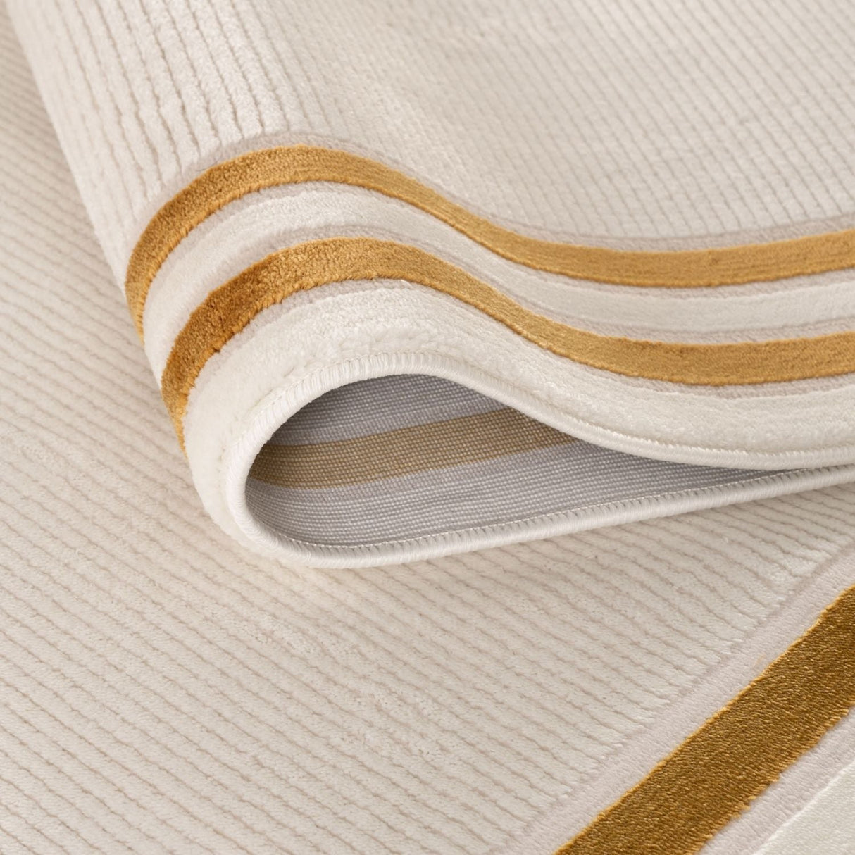 Carmel Cream-Gold Bordered Rug 6060 by The Rugs