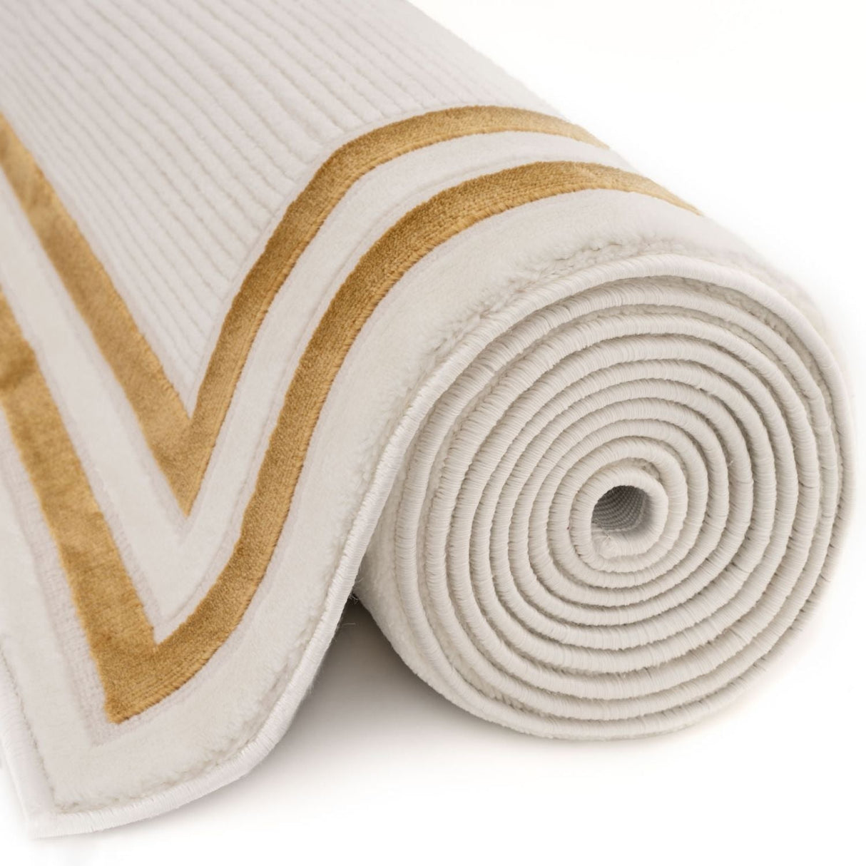 Carmel Cream-Gold Bordered Rug 6060 by The Rugs